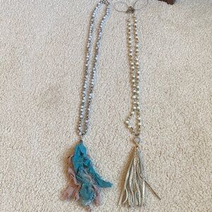 Elegant Beaded Necklace Set with Tassels